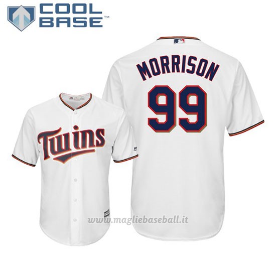 Maglia Baseball Uomo Minnesota Twins Logan Morrison Cool Base Majestic 1ªBianco